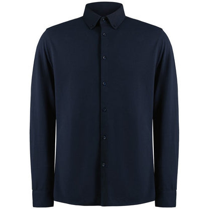 Navy - Front - Kustom Kit Mens Superwash 60°C Tailored Long-Sleeved Shirt