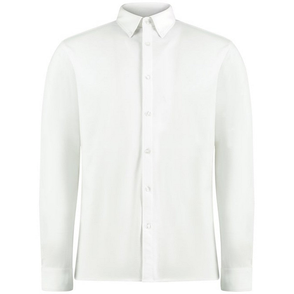 White - Front - Kustom Kit Mens Superwash 60°C Tailored Long-Sleeved Shirt