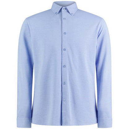 Light Heather Blue - Front - Kustom Kit Mens Superwash 60°C Tailored Long-Sleeved Shirt