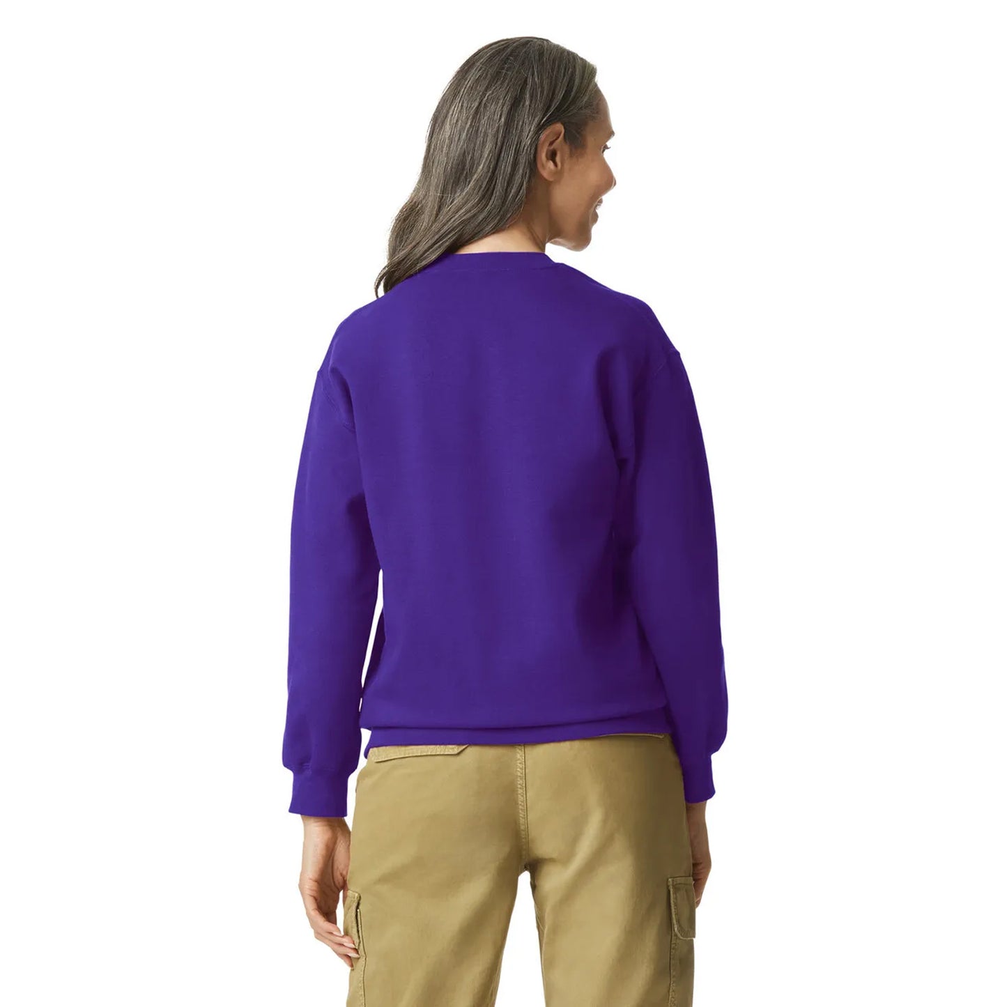 Purple - Back - Gildan Unisex Adult Softstyle Fleece Midweight Sweatshirt