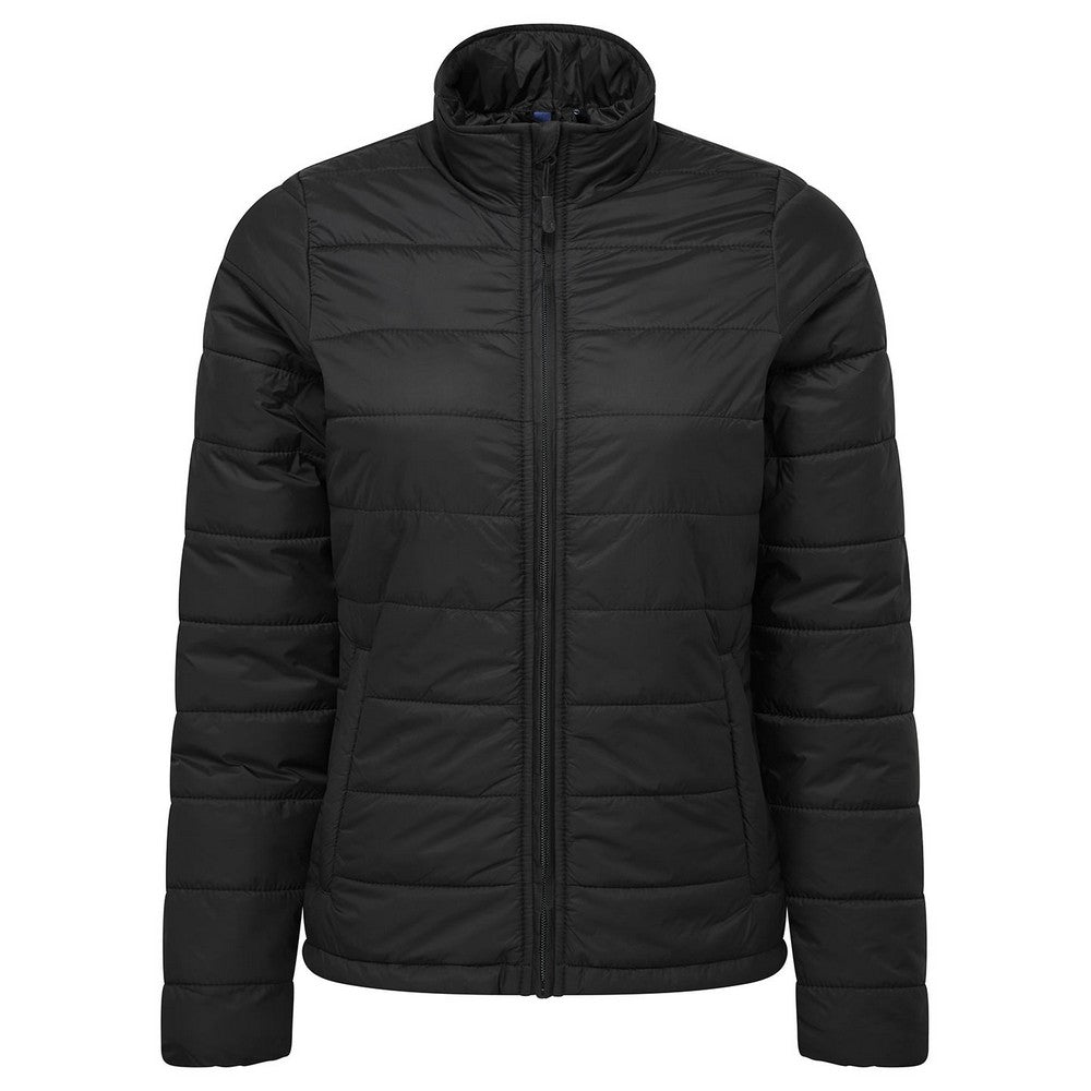 Black - Front - Premier Womens-Ladies Recyclight Lightweight Padded Jacket