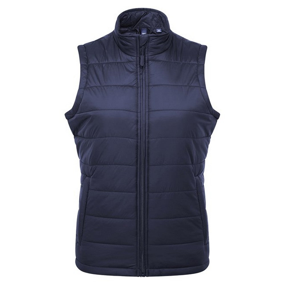 Navy - Front - Premier Womens-Ladies Recyclight Gilet