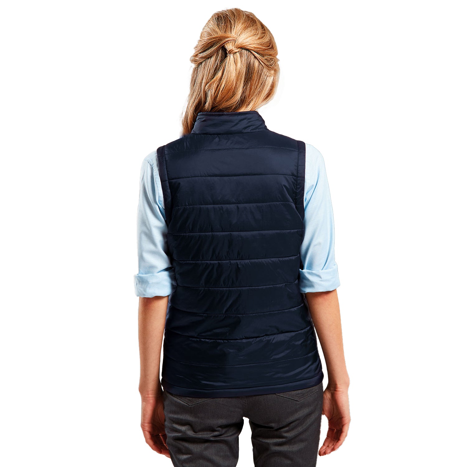Navy - Back - Premier Womens-Ladies Recyclight Gilet