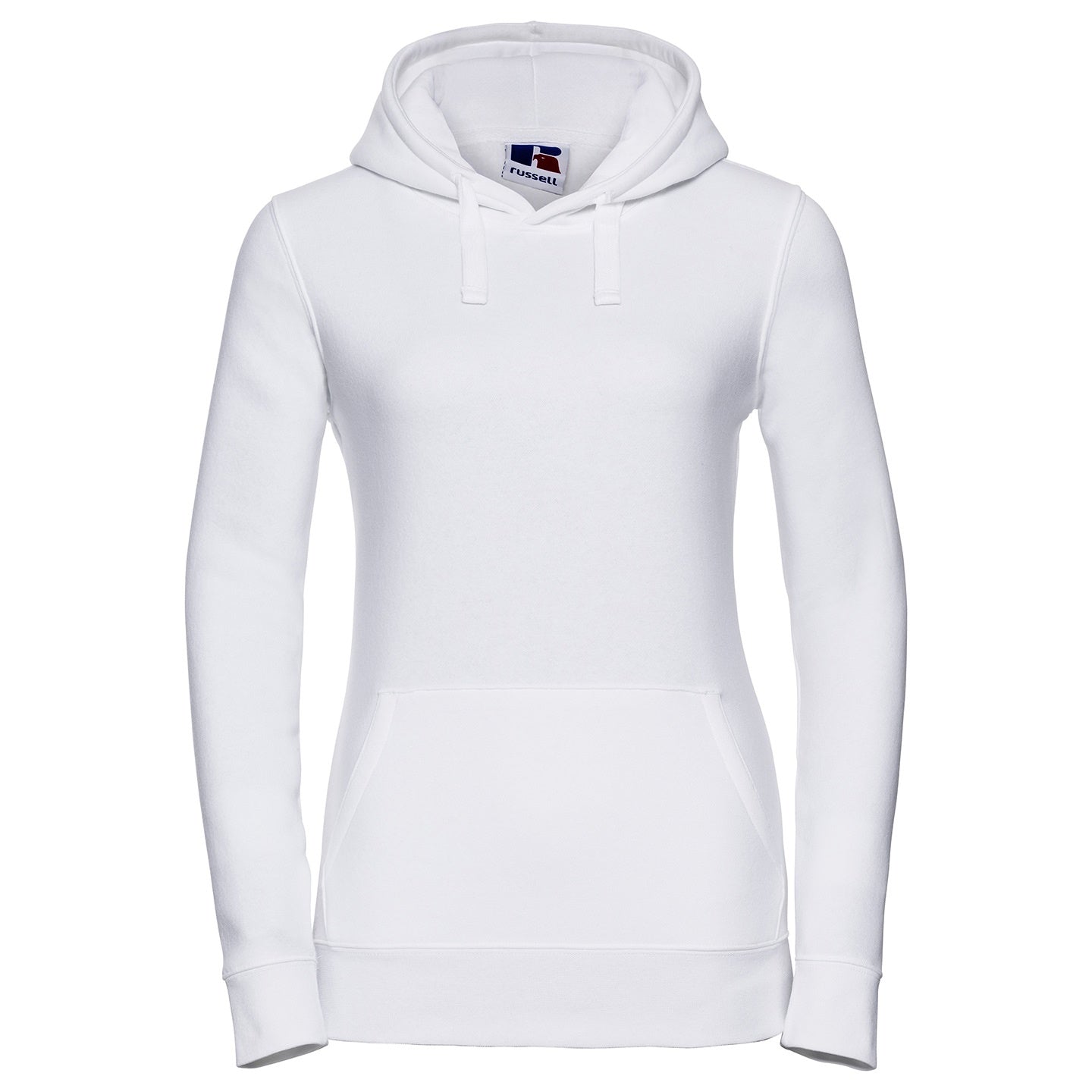 White - Front - Russell Womens-Ladies Authentic Hoodie