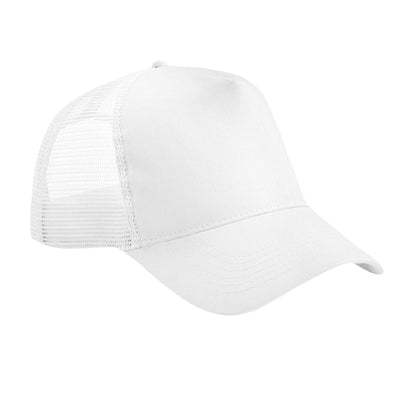 White - Front - Beechfield Childrens-Kids Trucker Cap