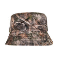 Brown-Green - Front - Flexfit Unisex Adult Camo Sherpa Reversible Bucket Hat