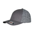 Black-Grey - Front - Flexfit Unisex Adult Melange Trucker Cap