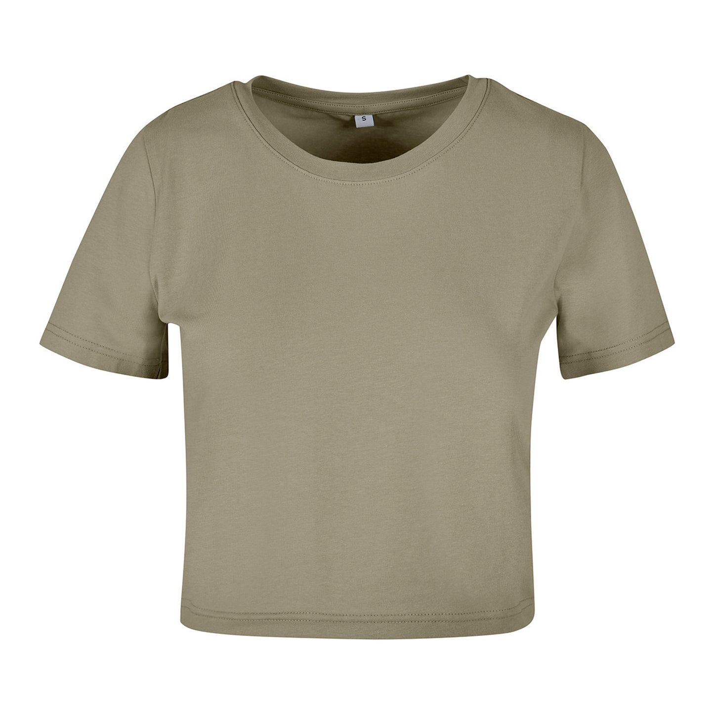 Pale Olive - Front - Build Your Brand Womens-Ladies Crop Top