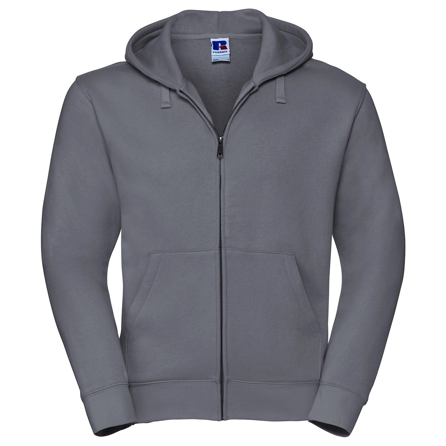 Convoy Grey - Front - Russell Mens Authentic Full Zip Hoodie