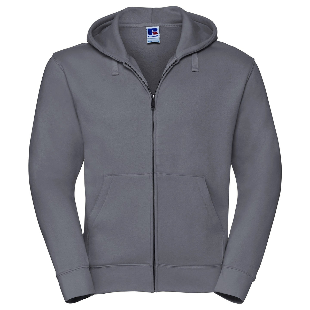 Convoy Grey - Front - Russell Mens Authentic Full Zip Hoodie