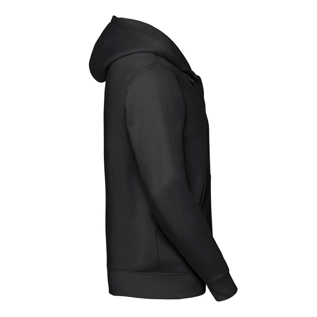Black - Side - Russell Mens Authentic Full Zip Hoodie