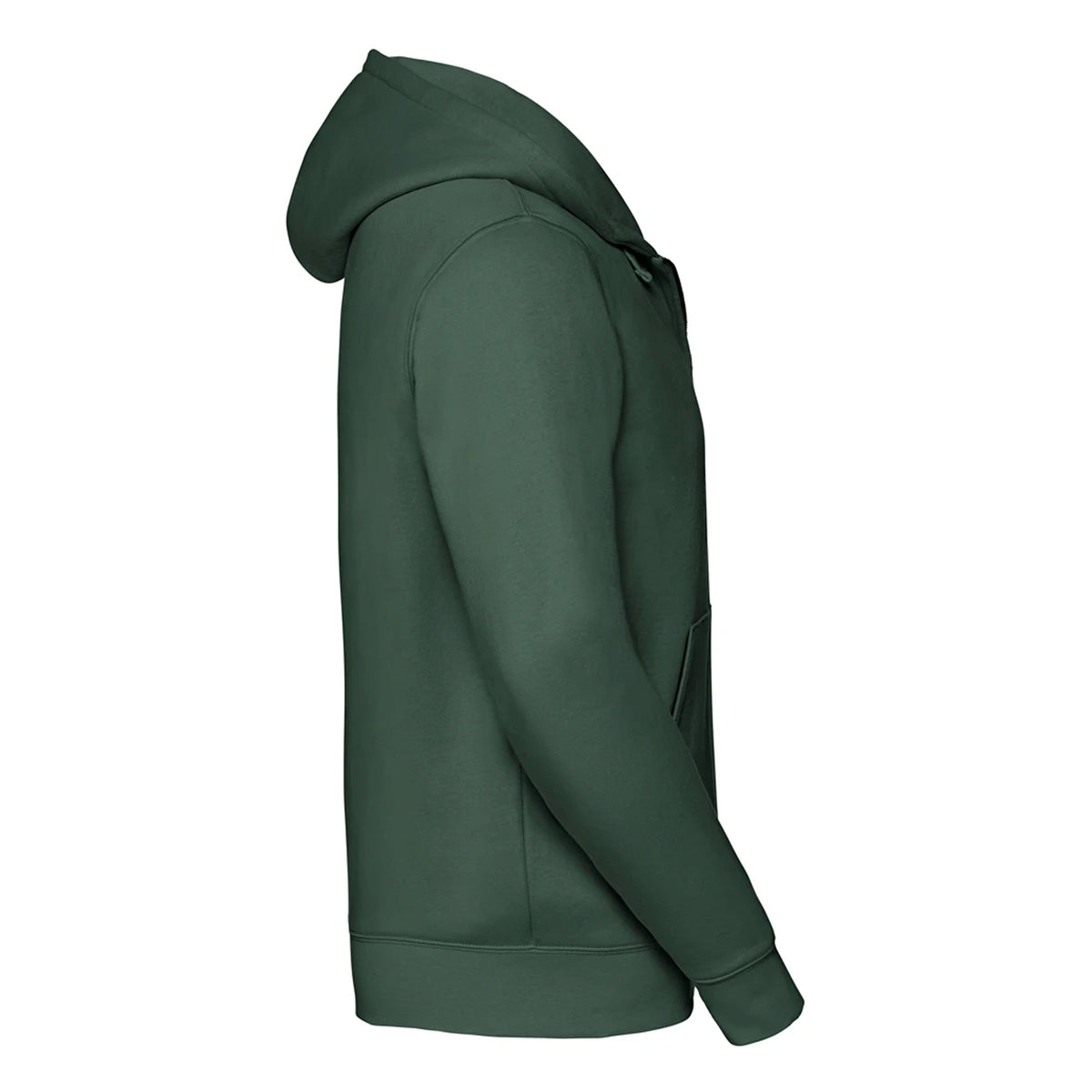 Bottle Green - Side - Russell Mens Authentic Full Zip Hoodie