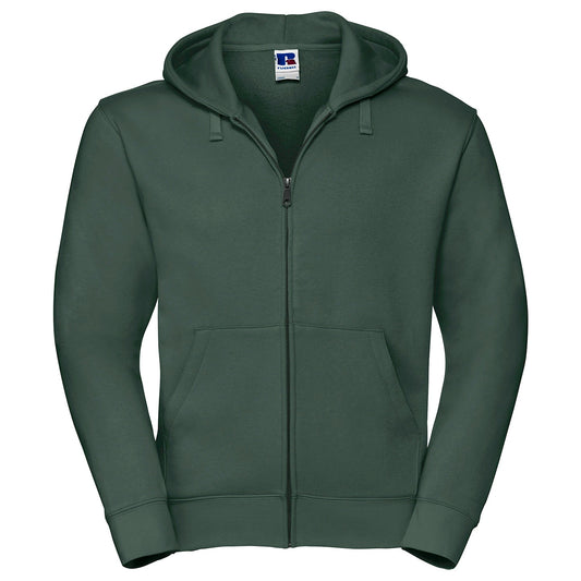 Bottle Green - Front - Russell Mens Authentic Full Zip Hoodie