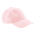 Powder Pink - Front - Beechfield Unisex Adult 6 Panel Organic Cotton Baseball Cap