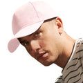 Powder Pink - Back - Beechfield Unisex Adult 6 Panel Organic Cotton Baseball Cap
