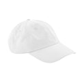 White - Front - Beechfield Unisex Adult 6 Panel Organic Cotton Baseball Cap