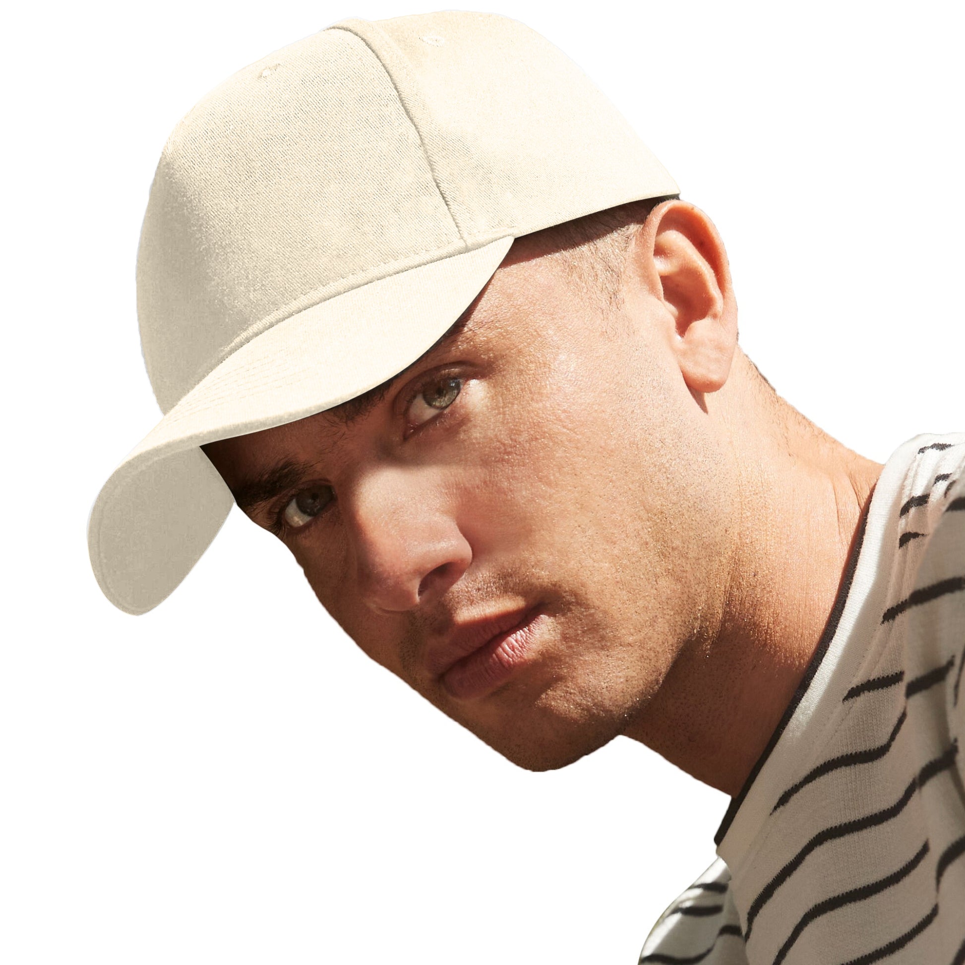 Natural - Back - Beechfield Unisex Adult 6 Panel Organic Cotton Baseball Cap
