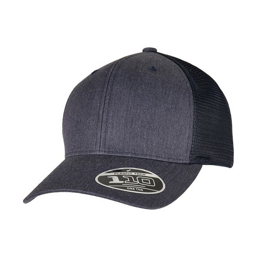 Heather-Navy - Front - Flexfit Unisex Adult Trucker Cap