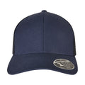 Navy-Black - Lifestyle - Flexfit Unisex Adult 110 Canvas Structured Trucker Cap