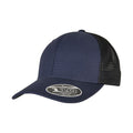 Navy-Black - Front - Flexfit Unisex Adult 110 Canvas Structured Trucker Cap