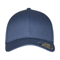 Navy - Front - Flexfit Unisex Adult Woolly Combed Adjustable Cap