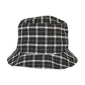Black-Grey - Front - Flexfit Unisex Adult Checked Bucket Hat