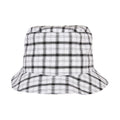 White-Grey - Front - Flexfit Unisex Adult Checked Bucket Hat