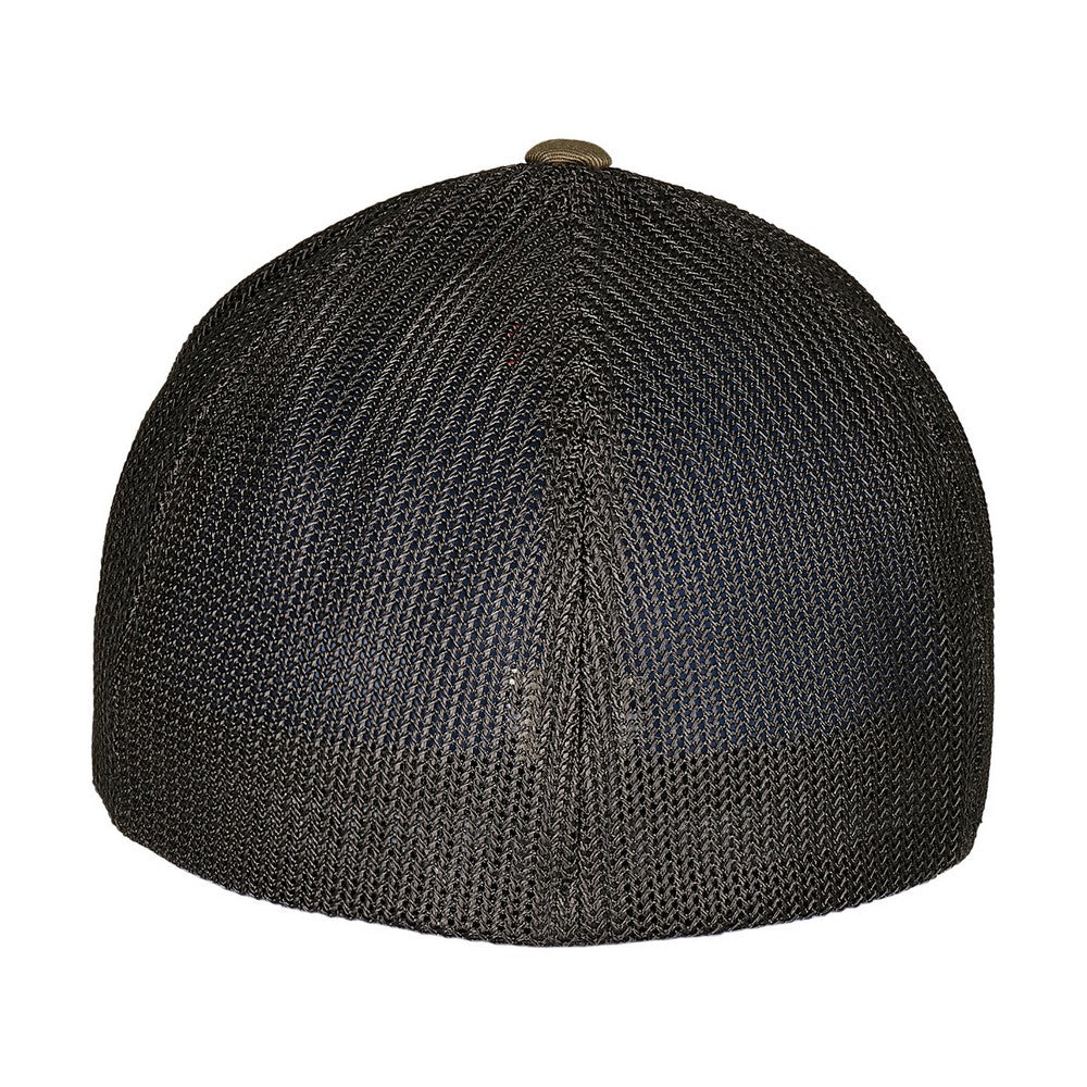 Olive-Black - Back - Flexfit Unisex Adult Mesh Recycled Trucker Cap