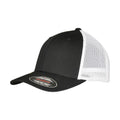 Black-White - Front - Flexfit Unisex Adult Mesh Recycled Trucker Cap