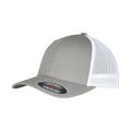 Grey-White - Front - Flexfit Unisex Adult Mesh Recycled Trucker Cap