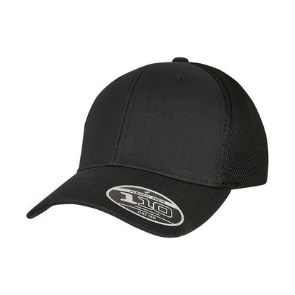 Black - Front - Flexfit Unisex Adult 110 Ripstop Trucker Cap