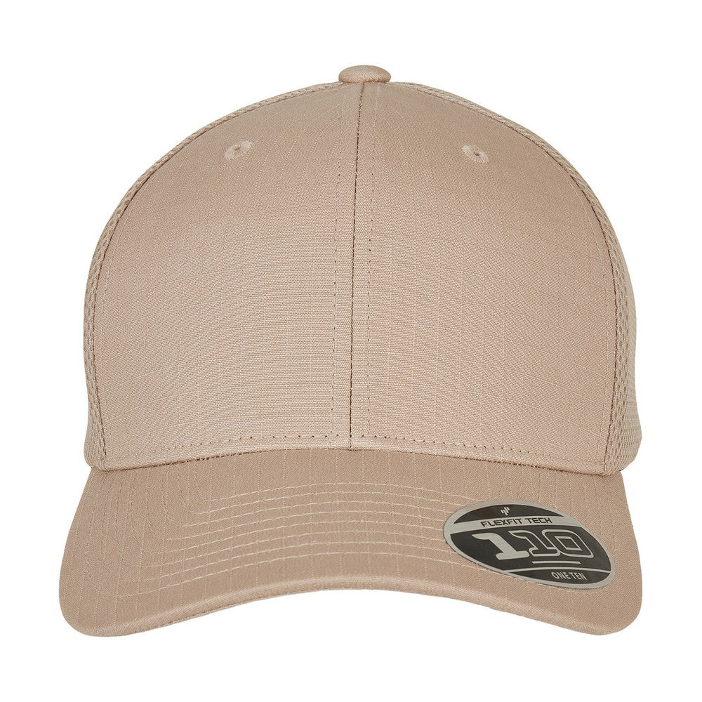 Khaki - Front - Flexfit Unisex Adult 110 Ripstop Trucker Cap