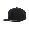 Black - Front - Flexfit Childrens-Kids Pro-style Twill Snapback Cap