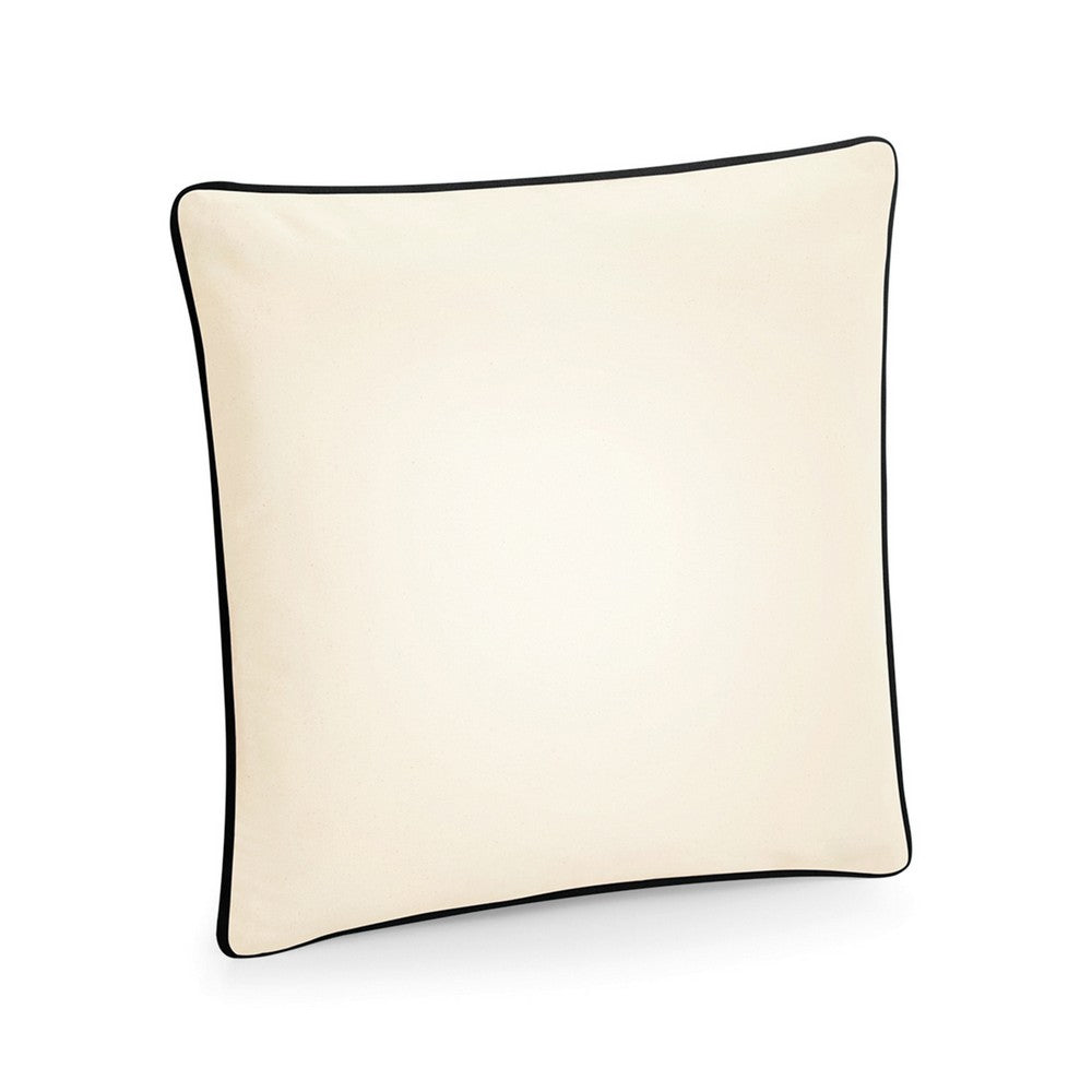Natural-French Navy - Front - Westford Mill Cotton Piped Cushion Cover