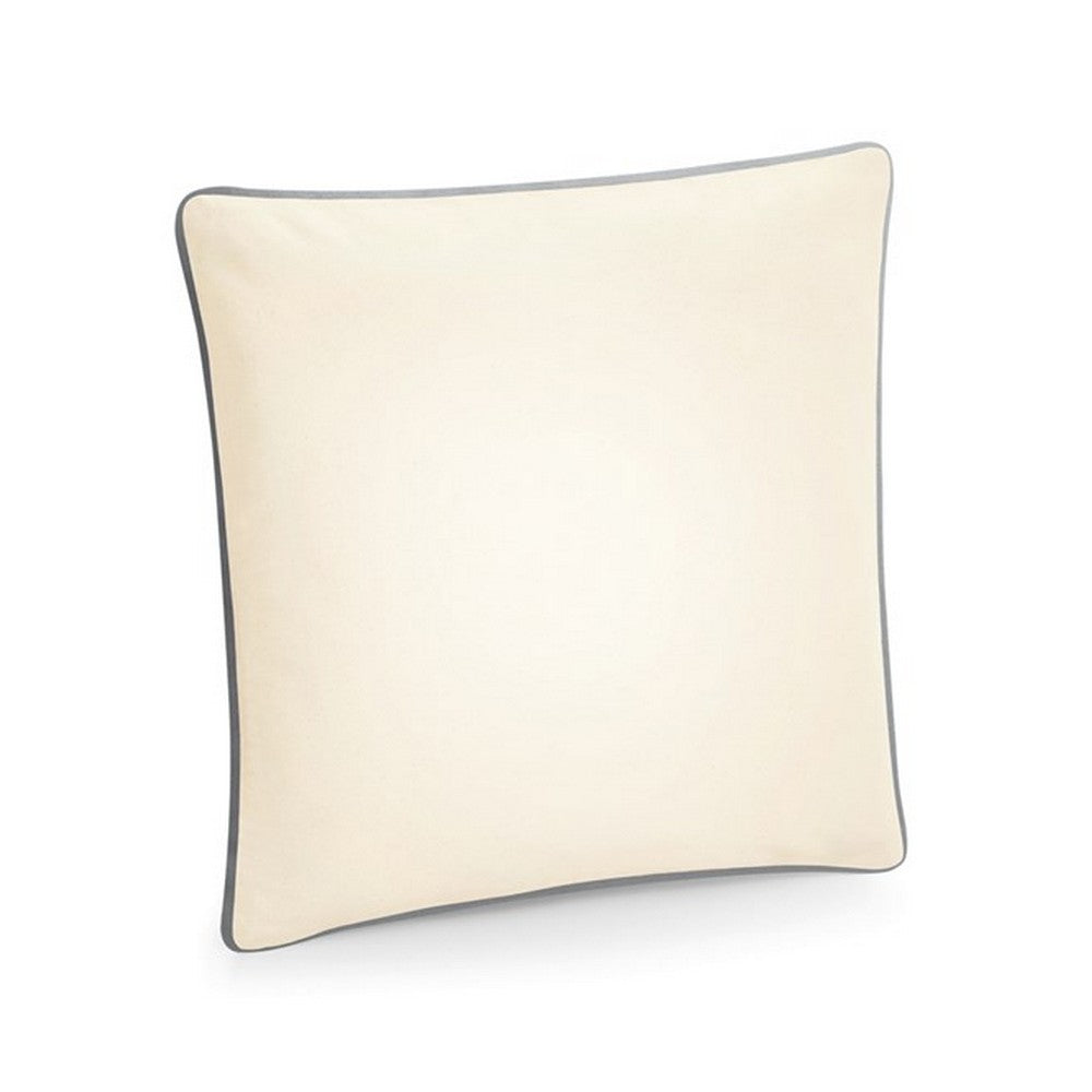 Natural-Light Grey - Front - Westford Mill Cotton Piped Cushion Cover