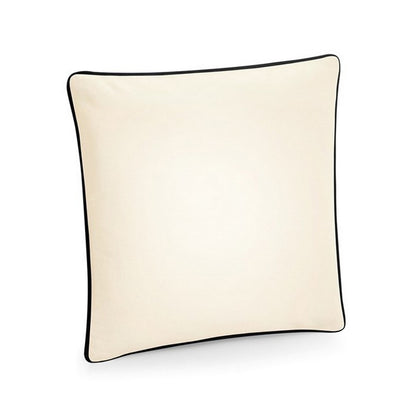 Natural-Black - Front - Westford Mill Cotton Piped Cushion Cover