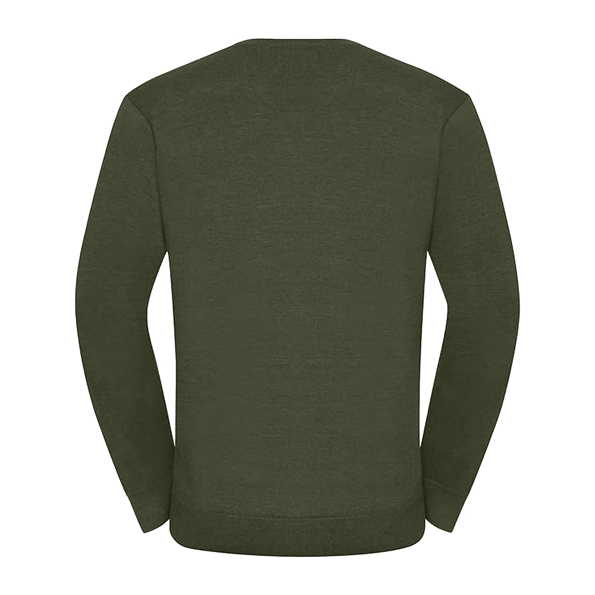 Olive - Back - Russell Mens Set-in Sweatshirt
