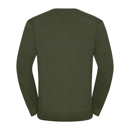 Olive - Back - Russell Mens Set-in Sweatshirt