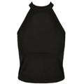 Black - Front - Build Your Brand Womens-Ladies Turtle Neck Short Tank Top