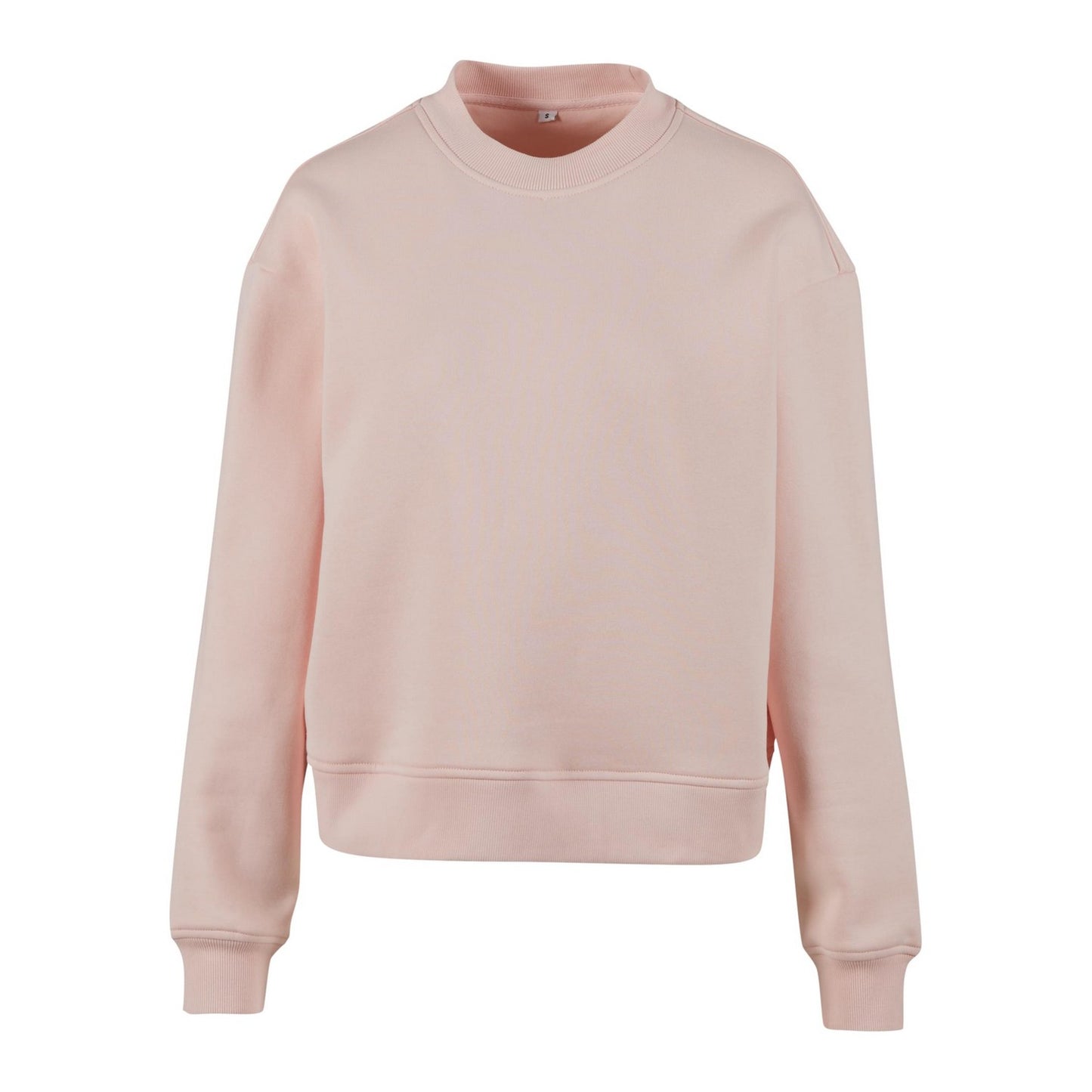 Pink - Front - Build Your Brand Womens-Ladies Oversized Sweatshirt