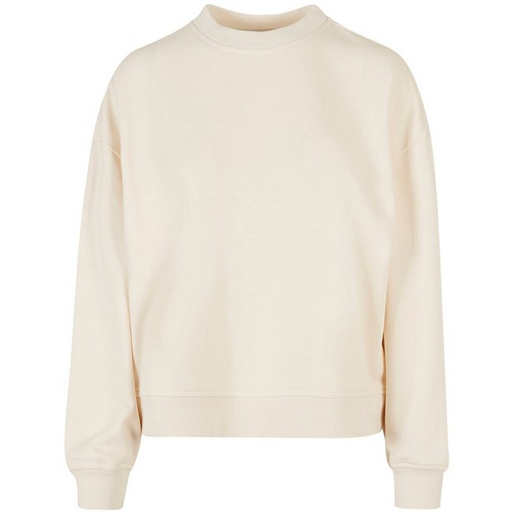 White Sand - Front - Build Your Brand Womens-Ladies Oversized Sweatshirt