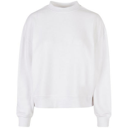 White - Front - Build Your Brand Womens-Ladies Oversized Sweatshirt