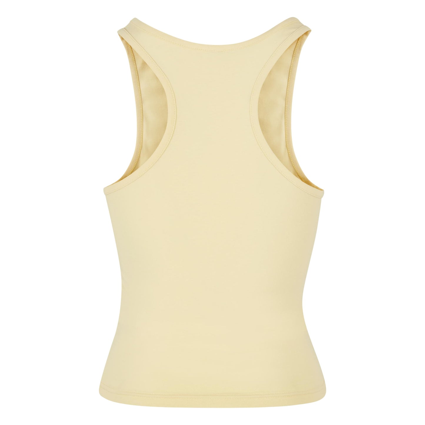 Soft Yellow - Back - Build Your Brand Womens-Ladies Racerback Tank Top
