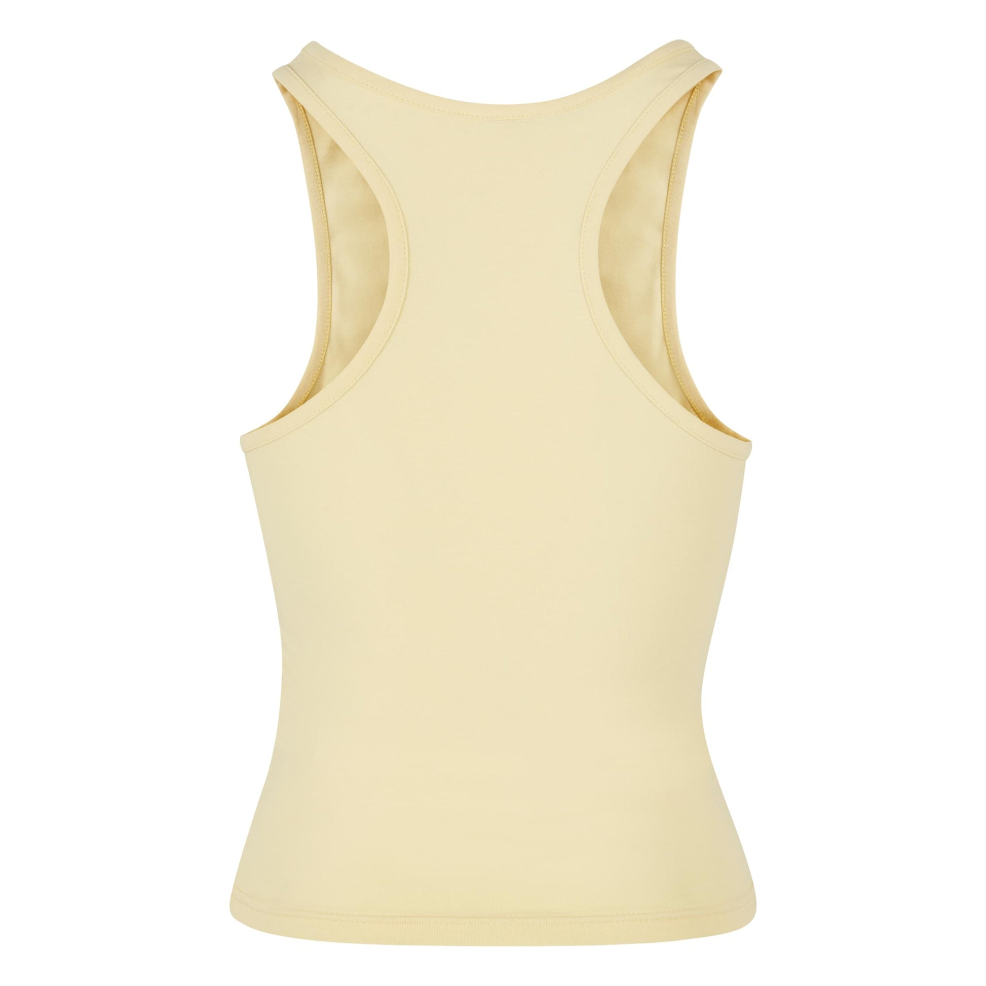 Soft Yellow - Back - Build Your Brand Womens-Ladies Racerback Tank Top