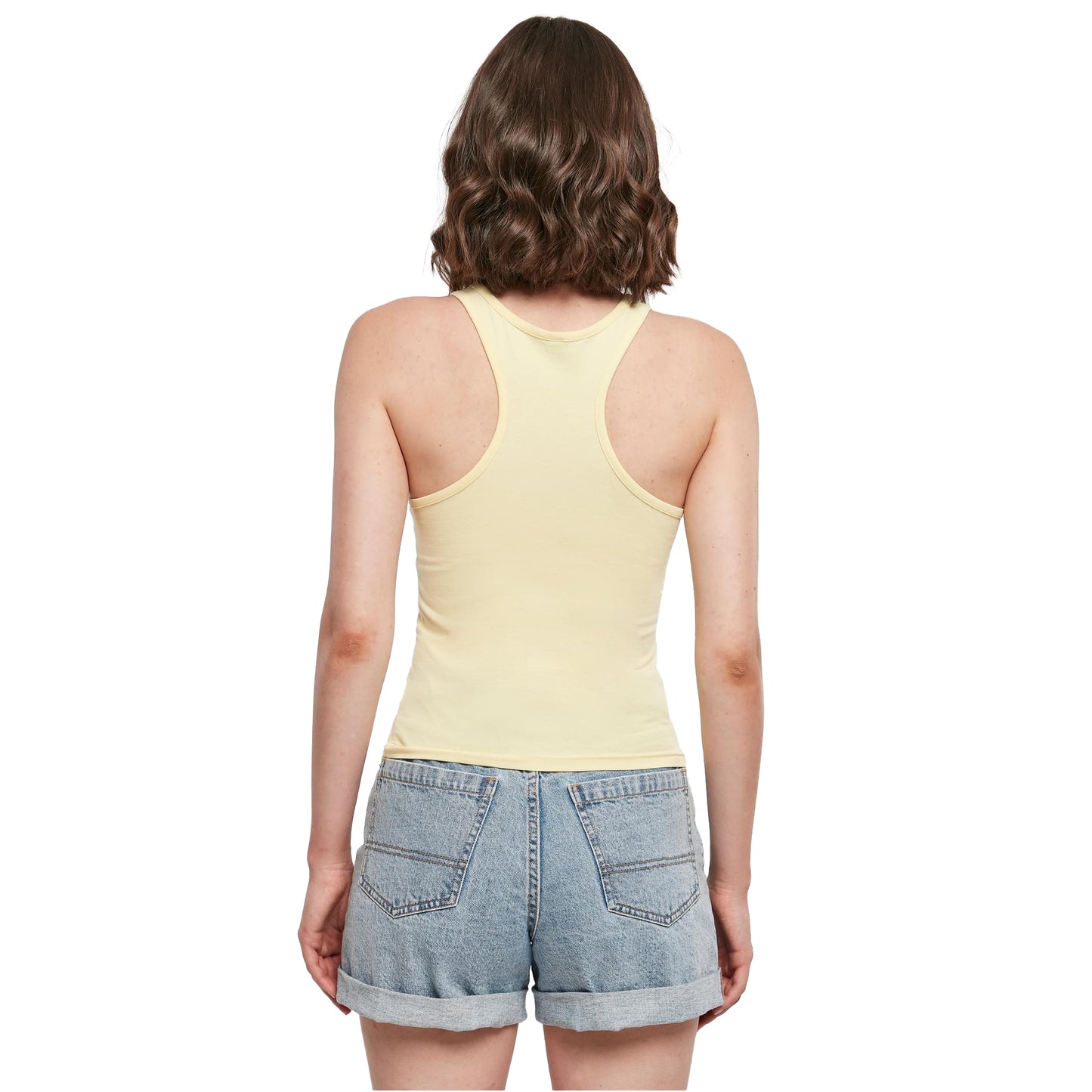 Soft Yellow - Lifestyle - Build Your Brand Womens-Ladies Racerback Tank Top