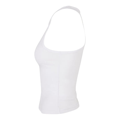 White - Side - Build Your Brand Womens-Ladies Racerback Tank Top