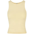 Soft Yellow - Front - Build Your Brand Womens-Ladies Racerback Tank Top