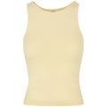 Soft Yellow - Front - Build Your Brand Womens-Ladies Racerback Tank Top