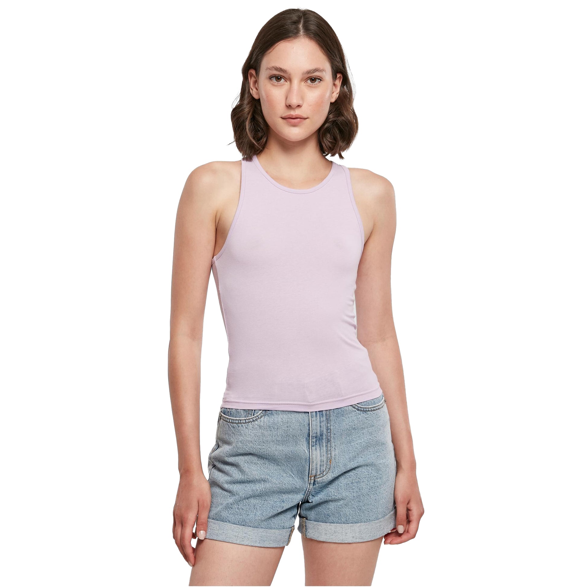 Lilac - Side - Build Your Brand Womens-Ladies Racerback Tank Top
