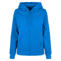 Intense Blue - Front - Build Your Brand Womens-Ladies Basic Full Zip Hoodie